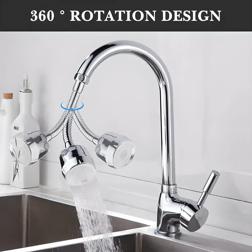 Faucet-360 Degree Flexible Stainless Steel Rotating 2 Modes Water Saving Faucet