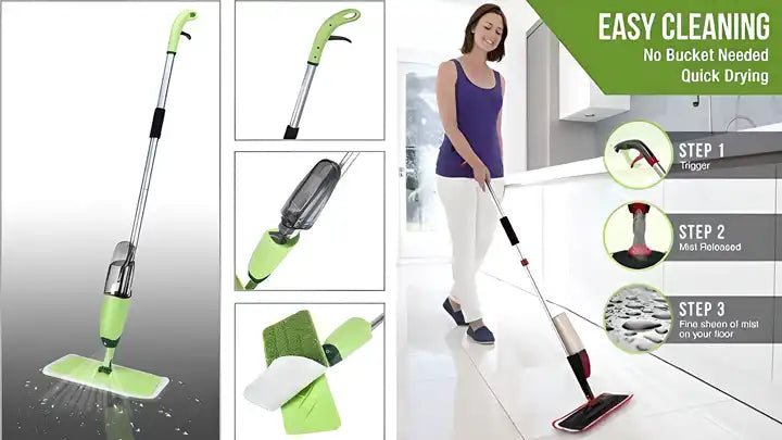 Spray Mop - 360 Degree Handle Wet & Dry Microfiber Floor Spray Mop