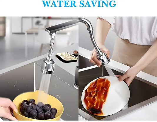 Faucet-360 Degree Flexible Stainless Steel Rotating 2 Modes Water Saving Faucet