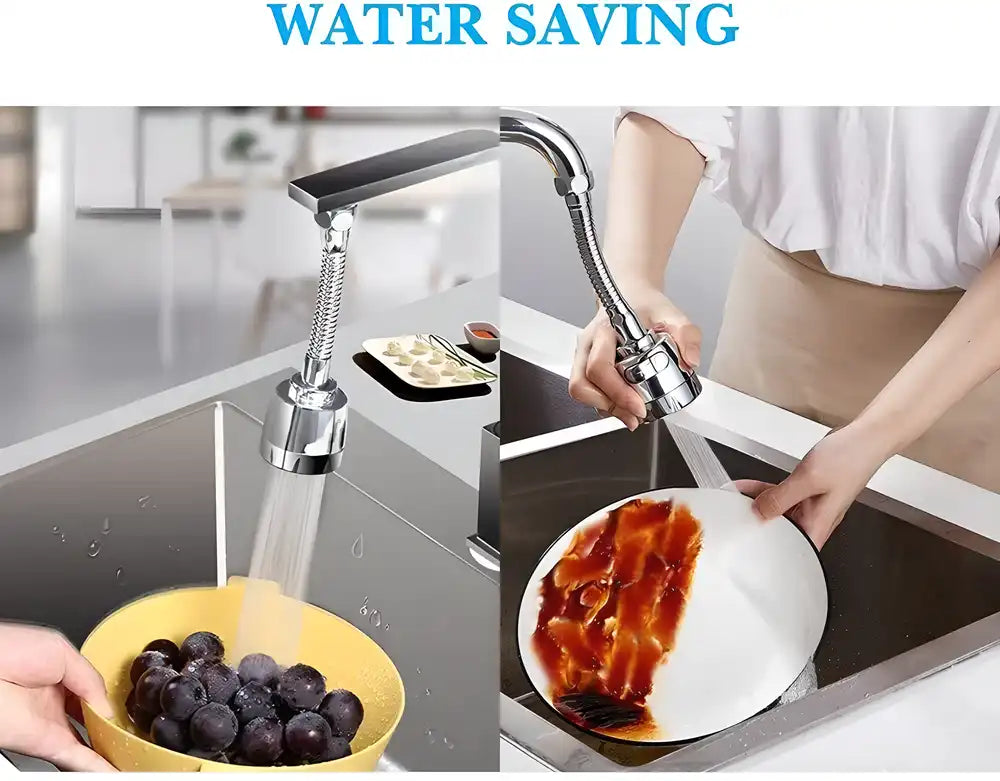 Faucet-360 Degree Flexible Stainless Steel Rotating 2 Modes Water Saving Faucet